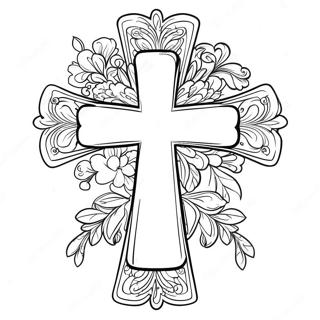 Beautiful Confirmation Cross Coloring Page | Confirmation coloring page