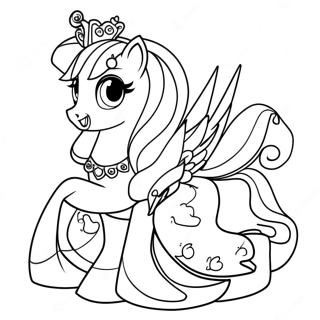 Princess Cadence in a Sparkling Dress Coloring Page | Princess Cadence coloring page