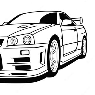 Nissan Skyline GTR R34 Färgläggningssida | Nissan Skyline GTR R34 målarbild