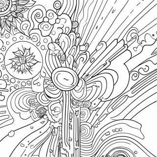 Glitch Art Abstract Coloring Page | Glitch coloring page