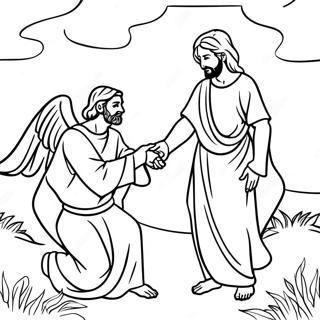 Versuchung Jesu Ausmalbild | Versuchung von Jesus Ausmalbild