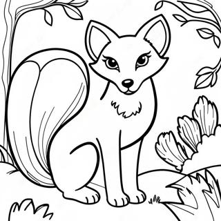 Beautiful Fox Coloring Page | Beautiful Fox for Adults coloring page
