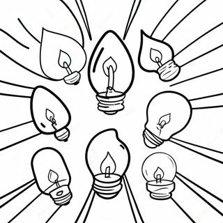 Colorful Christmas Light Bulbs Coloring Page | Christmas Light Bulb coloring page