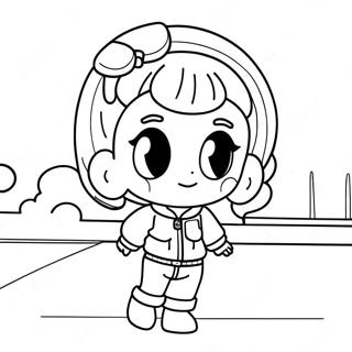 Cute Bulma in Casual Outfit Coloring Page | Bulma coloring page