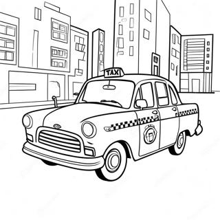 Taxi Coloring Page | Taxi coloring page