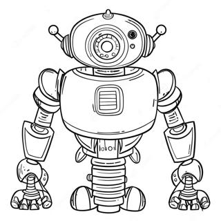 Metallic Robot Coloring Page | Metal coloring page