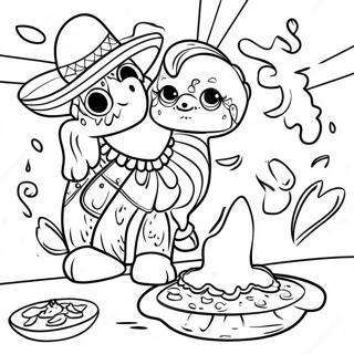 Colorful Mexican Fiesta Coloring Page | Mexico coloring page