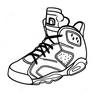 Colorful Jordan 6 Sneaker Coloring Page | Jordan 6 Outline coloring page