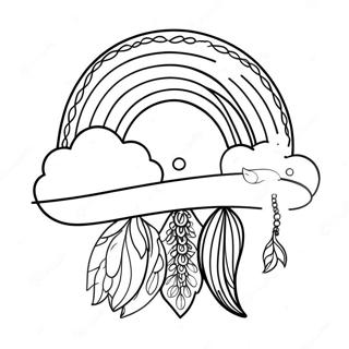 Boho Rainbow Coloring Page | Boho Rainbow coloring page