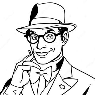 Riddler with Question Marks Coloring Page | Riddler coloring page