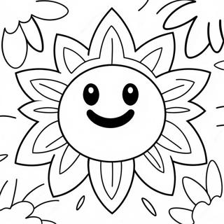 Smiley Face Flower Coloring Page | Smiley Face Flower coloring page