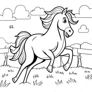 Majestic Clydesdale Galloping Coloring Page | Clydesdale coloring page