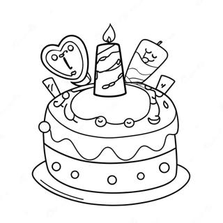 Cute 1st Birthday Cake Coloring Page | 1st Birthday coloring page