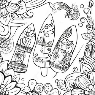 Decorative Nail Art Template Coloring Page | Blank Nail Template coloring page