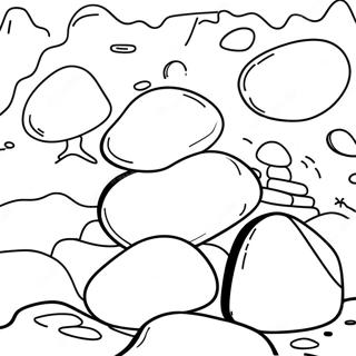 Colorful Rainbow Rocks Coloring Page | Rainbow Rocks coloring page