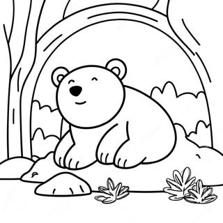 Hibernating Bear Coloring Page | Hibernating Animals coloring page