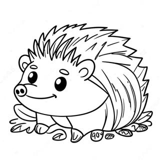Cozy Hibernating Hedgehog Coloring Page | Hibernating Animals coloring page