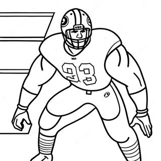 Nick Bosa Action Pose Coloring Page | Nick Bosa coloring page