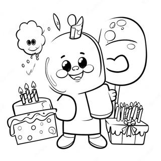 Happy 7th Birthday Celebration Coloring Page | Happy 7th Birthday coloring page
