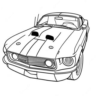 Mustang Racerbil Färgläggningssida | Mustang Racerbil målarbild