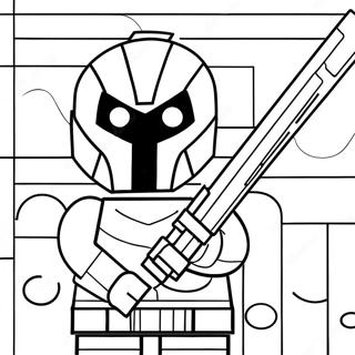 Deathstroke Lego Charakter Ausmalbild | Lego DC Super Schurken Deathstroke Ausmalbild