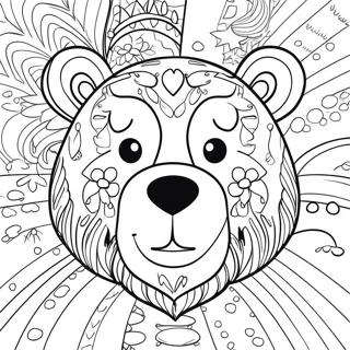 Funny Bear Face Coloring Page | Bear Face coloring page