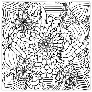 Op Art Geometric Patterns Coloring Page | Op Art coloring page