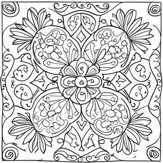 Colorful Talavera Tiles Coloring Page | Talavera coloring page