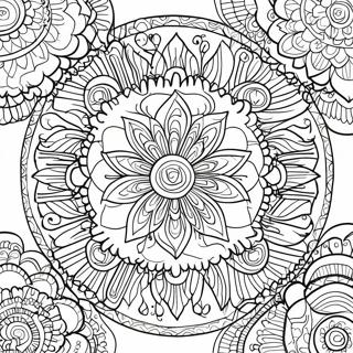 Intricate Rose Mandala Coloring Page | Roses for Adults coloring page