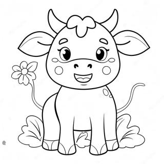 Cute Strawberry Cow Coloring Page | Cute Strawberry Cow coloring page