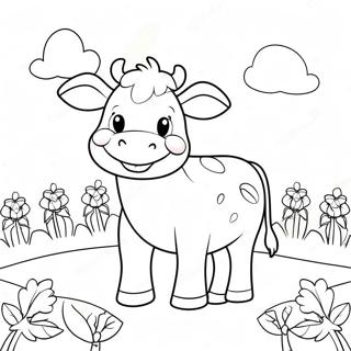 Sapi Stroberi Lucu Halaman Mewarnai
