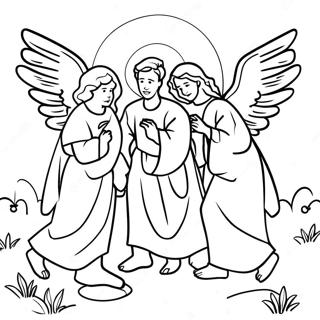 Ehre Gott Hirten und Engel Ausmalbild | Ehre sei Gott Hirten und Engel Ausmalbild