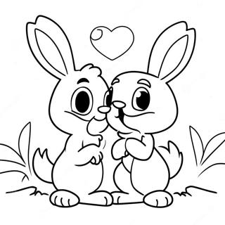 Pagina da Colorare di Bugs Bunny e Lola Carini Innamorati | pagina da colorare Amore Bugs Bunny e Lola