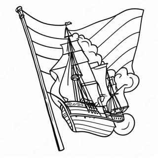 Historische Vlag van de Oorlog van 1812 Kleurplaat | Oorlog van 1812 kleurplaat