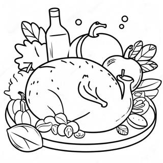 Friendsgiving Feast Coloring Page | Friendsgiving coloring page