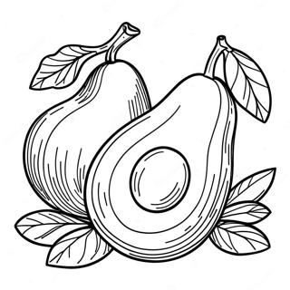 Avocado Coloring Page | Avocado coloring page