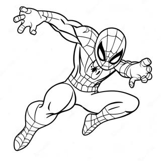 Scarlet Spider Action Pose Coloring Page | Scarlet Spider coloring page