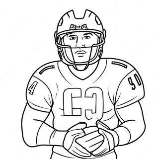 Washington Commanders Player in Action Coloring Page | Washington Commanders coloring page