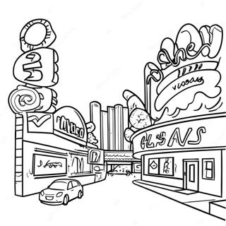Colorful Las Vegas Neon Lights Coloring Page | Las Vegas coloring page