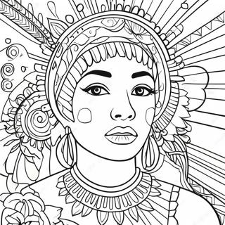 Vibrant Chicano Art Coloring Page | Chicano coloring page