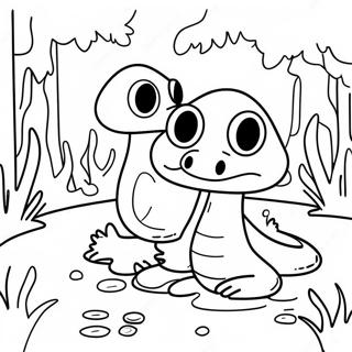 Mysterious Swamp Creatures Coloring Page | Swamp coloring page