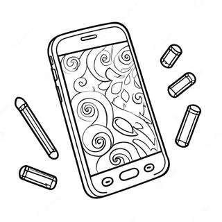 Smartphone with Colorful Apps Coloring Page | How from Phone coloring page