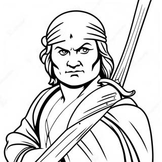 Leonardo with His Sword Coloring Page | April Ninja Turtles coloring page