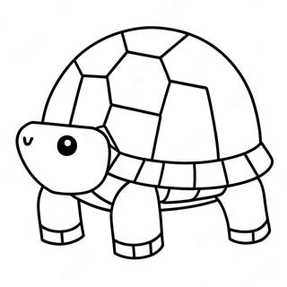 Cute Minecraft Turtle with Shell Coloring Page | Minecraft Turtle coloring page
