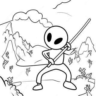 Epic Stickman Battle Scene Coloring Page | Stick War Legacy coloring page