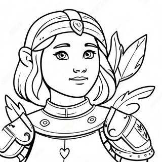 Brave Nella in Armor Coloring Page | Nella the Princess Knight coloring page