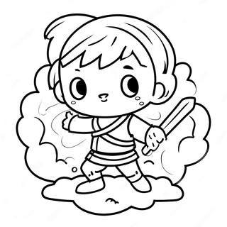 Gyutaro in Battle Coloring Page | Gyutaro coloring page