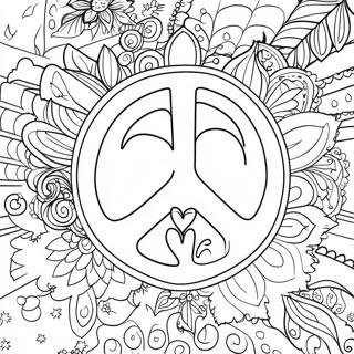 Peace and Love Coloring Page | Peace and Love coloring page