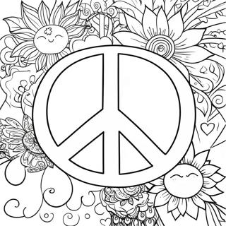 Paz E Amor Páginas para Colorir