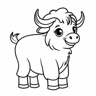 Cute Baby Yak Coloring Page | Yak coloring page
